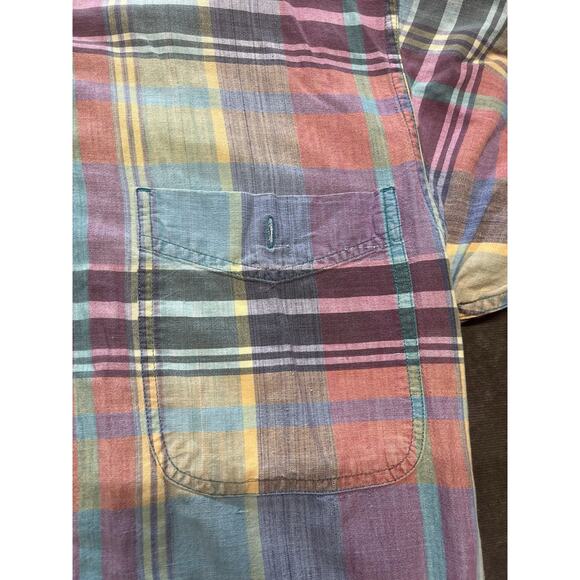 Eddie Bauer Mens Shirt Sz Small Madras Patchwork Cabincore Preppy Casual Vintage - Picture 5 of 6
